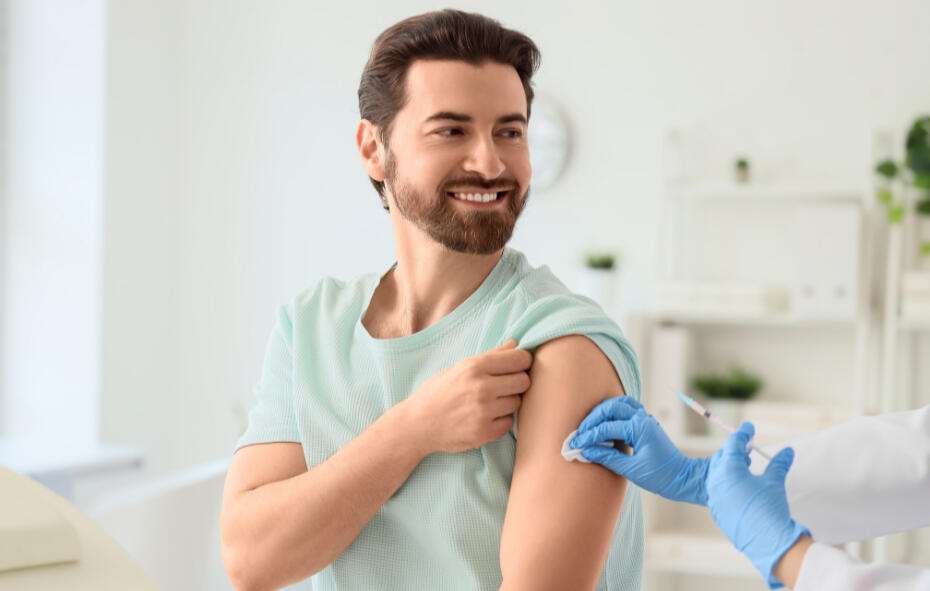 Injecting vaccine into a needle